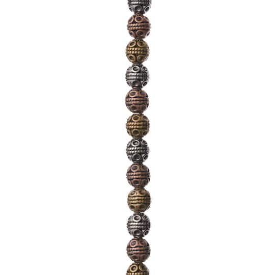 12 Pack: Multicolor Metal Round Beads, 8mm by Bead Landing™